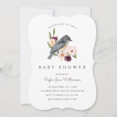 Het Is Een Meisje Roze Waterverf Bloemen & Klein V Kaart (Voorkant)