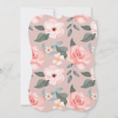 Het Is Een Meisje Roze Waterverf Bloemen & Klein V Kaart (Achterkant)