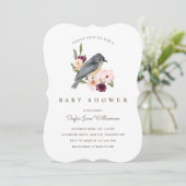 Het Is Een Meisje Roze Waterverf Bloemen & Klein V Kaart (Staand voorkant)