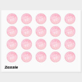 Het is een meisje! Roze waterverf script baby show Ronde Sticker (Vel)