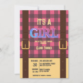 Het is een meisje Rustic Lumberjack Flannel Baby s Kaart (Voorkant)