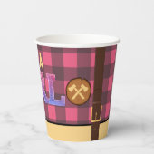 Het is een meisje Rustic Lumberjack Flannel Baby s Papieren Bekers (Achterkant)