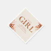 Het Is Een Meisje Rustieke Bloem Letter Baby Showe Servet (Hoek)