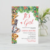 Het is een meisje safari Baby shower Kaart (Staand voorkant)