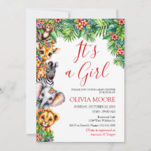 Het is een meisje safari Baby shower