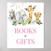 Het is een meisje Safari dieren boeken en geschenk Poster (Voorkant)