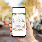 Het is een meisje safari gouden Baby shower Kaart