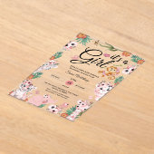 Het is een meisje safari meisje roze Baby shower O Acryl Uitnodigingen (Laagn)