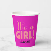 Het is een meisje Sarah Papieren Bekers (Voorkant)