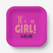 Het is een meisje Sarah Papieren Bordje (Voorkant)