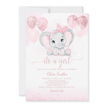 Het is een meisje schattig olifant & ballon Baby s