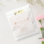 Het is een meisje Schattige Brown Gingham Notedry  Bedankzakje (Gezegeld)