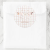 Het is een meisje Schattige Brown Gingham Notedry  Ronde Sticker (Tas)