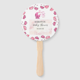 Het is een meisje Schattige illustratie Roze baby Handwaaier