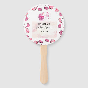 Het is een meisje Schattige illustratie Roze baby  Handwaaier