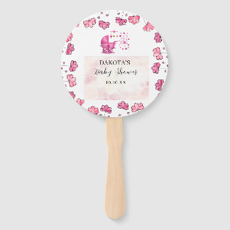Het is een meisje Schattige illustratie Roze baby Handwaaier