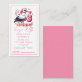 Het is een Meisje Schattige Ooievaar met Baby Meis Informatiekaartje (Voorkant / Achterkant)