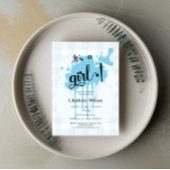 Het is een meisje Schattige Pastel Blue Gingham Ba Kaart