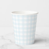 Het is een meisje Schattige Pastel Blue Gingham Ba Papieren Bekers (Achterkant)