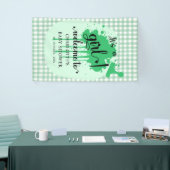 Het is een meisje Schattige Pastel Green Gingham B Spandoek (Beurs)