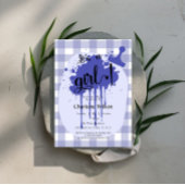 Het is een meisje Schattige Pastel Navy Gingham Ba Kaart