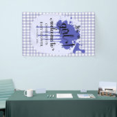 Het is een meisje Schattige Pastel Navy Gingham Ba Spandoek (Beurs)