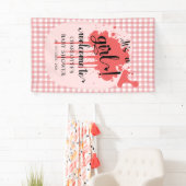 Het is een meisje Schattige Pastel Red Gingham Bab Spandoek (Insitu)