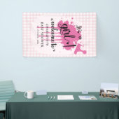Het is een meisje Schattige pastel roze gingham Ba Spandoek (Beurs)