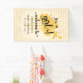 Het is een meisje Schattige Pastel Sinaasappel Gin Spandoek (Insitu)