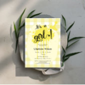 Het is een meisje Schattige Pastel Yellow Gingham  Kaart
