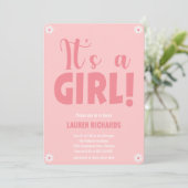 Het is een meisje Schattige Pink Little Flowers Ba Kaart (Staand voorkant)