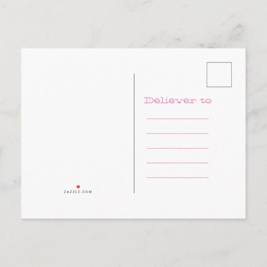 Het is een Meisje, Schattige Roze Baby Aankondigin Aankondigingskaart (Achterkant)