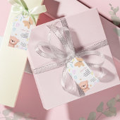 Het is een meisje Schattige teddybeer Cartoon baby Cadeaulabel