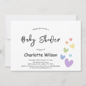 Het is een meisje! Schattigee en kleurrijke harten Kaart (Voorkant)