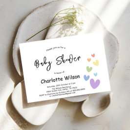 Het is een meisje! Schattigee en kleurrijke harten Kaart