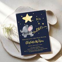 Het is een meisje! Schattigee olifant en ballon Ba