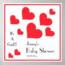 Het is een meisje! - Schattigee Rode Harten Custom