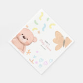 Het is een meisje Schattigee teddybeer Baby shower Servet (Hoek)