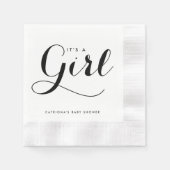 Het is een meisje | Script Baby shower Papieren se Servetten (Voorkant)
