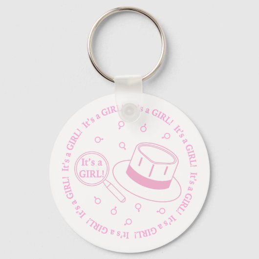 Het is een meisje! sleutelhanger (Voorkant)