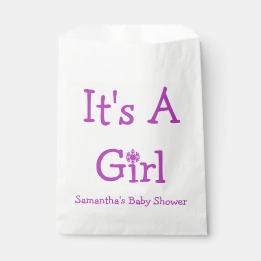 Het is een meisje Snowflake Bedankzakje (Voorkant)