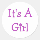 Het is een meisje Snowflake Ronde Sticker (Voorkant)