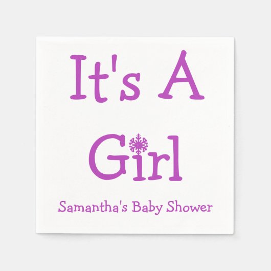 Het is een meisje Snowflake Servet (Voorkant)