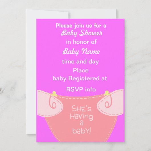 Het is een meisje: Sparen de Uitnodiging van het B (Voorkant)