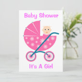 Het is een meisje: Sparen de Uitnodiging van het B (Staand voorkant)