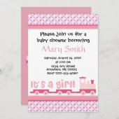 "Het is een meisje!"  Speelgoed treinen Baby showe Kaart (Voorkant / Achterkant)