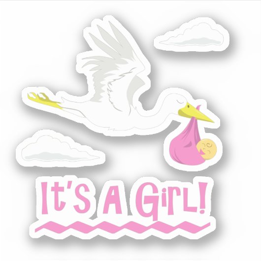 Het is een meisje! sticker (Voorkant)