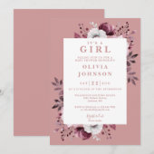 Het is een meisje stoffige Roos elegante bloemenge Kaart (Voorkant / Achterkant)