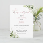 Het is een meisje stoffige Roos groen Baby shower Kaart (Staand voorkant)