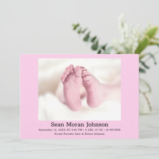 Het is een meisje Stork geboorte aankondiging (Staand voorkant)